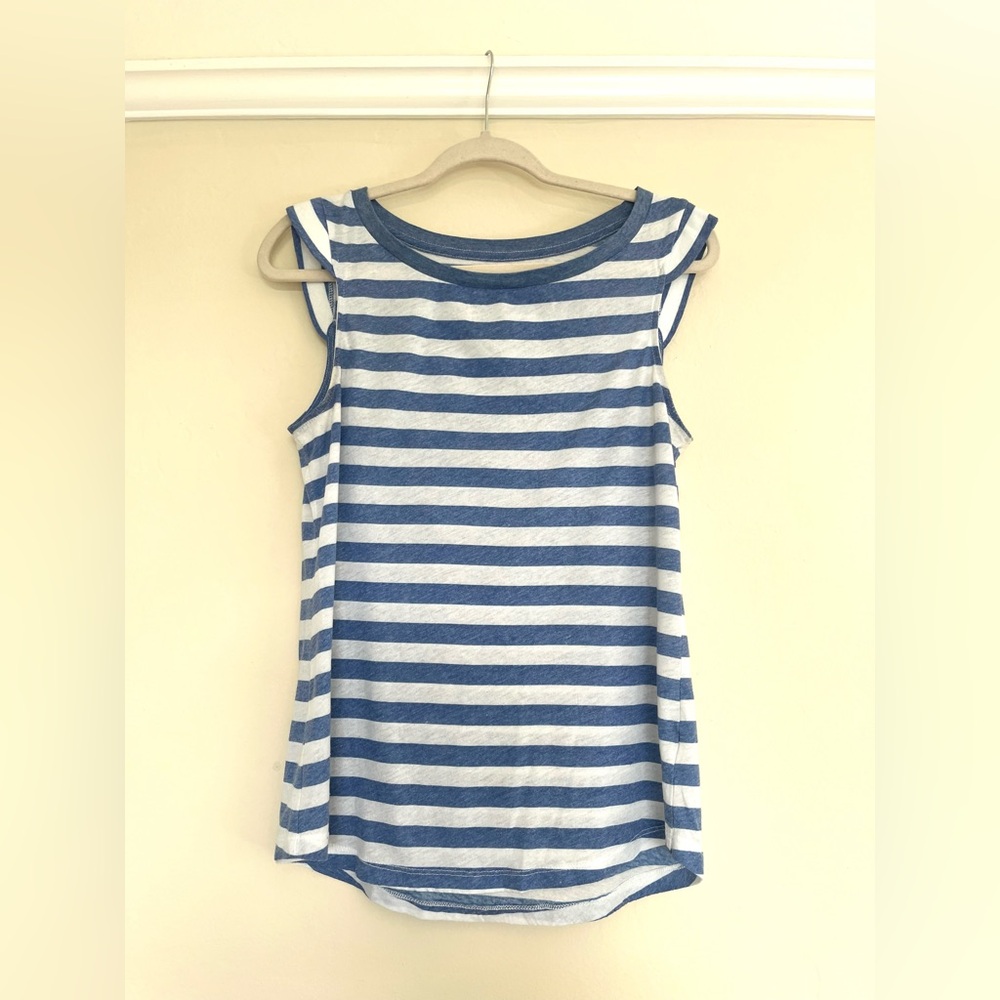 Blue & White Striped Tank Top